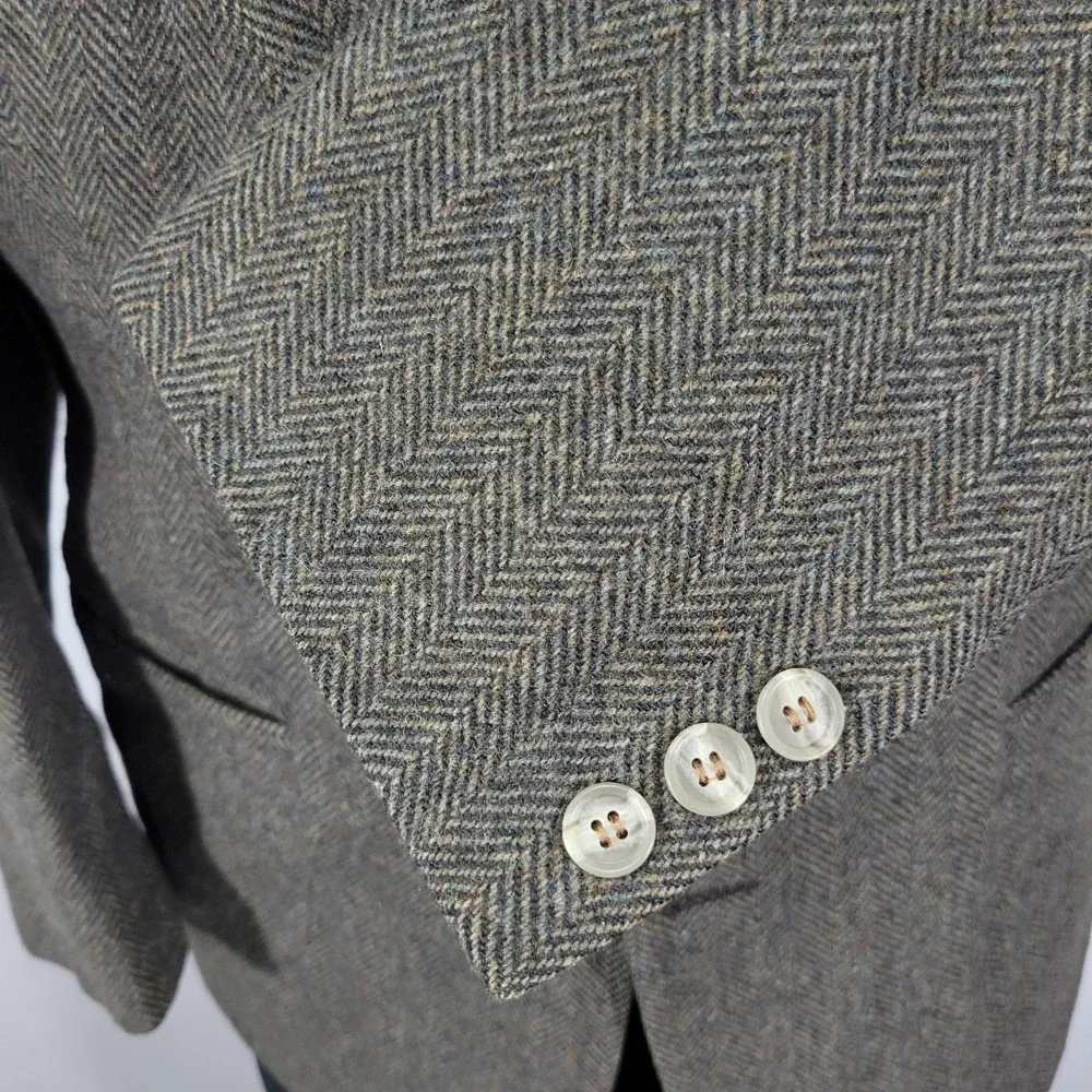 Rivera Collection Men's Tweed Sport Coat Two‎ Button Brown Herringbone about 43R